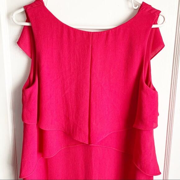 BCBGMAXAZRIA Runway Cardine Drape Chiffon V-Neck Dress Style Red Size Small S - Picture 6 of 14